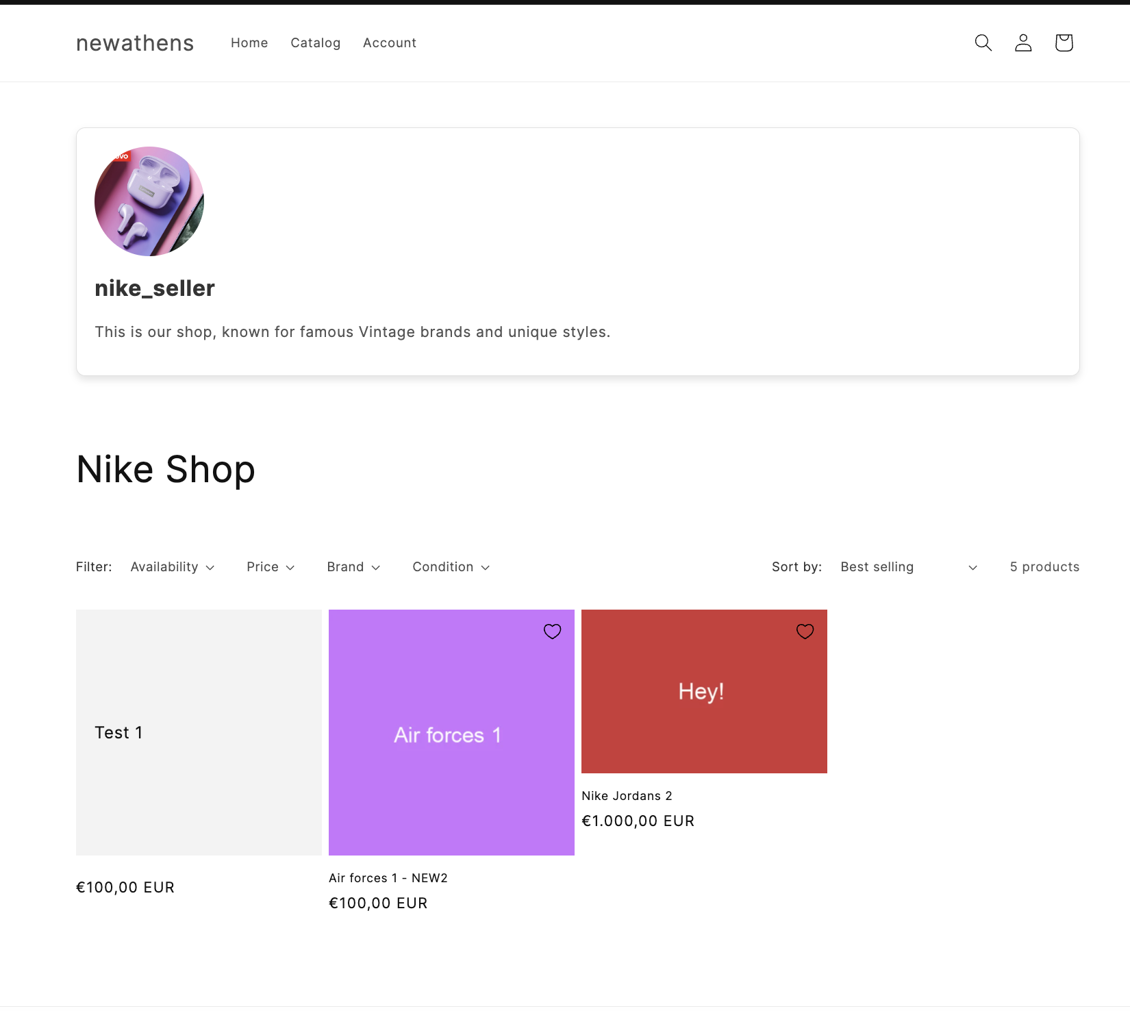 native shopify collection page