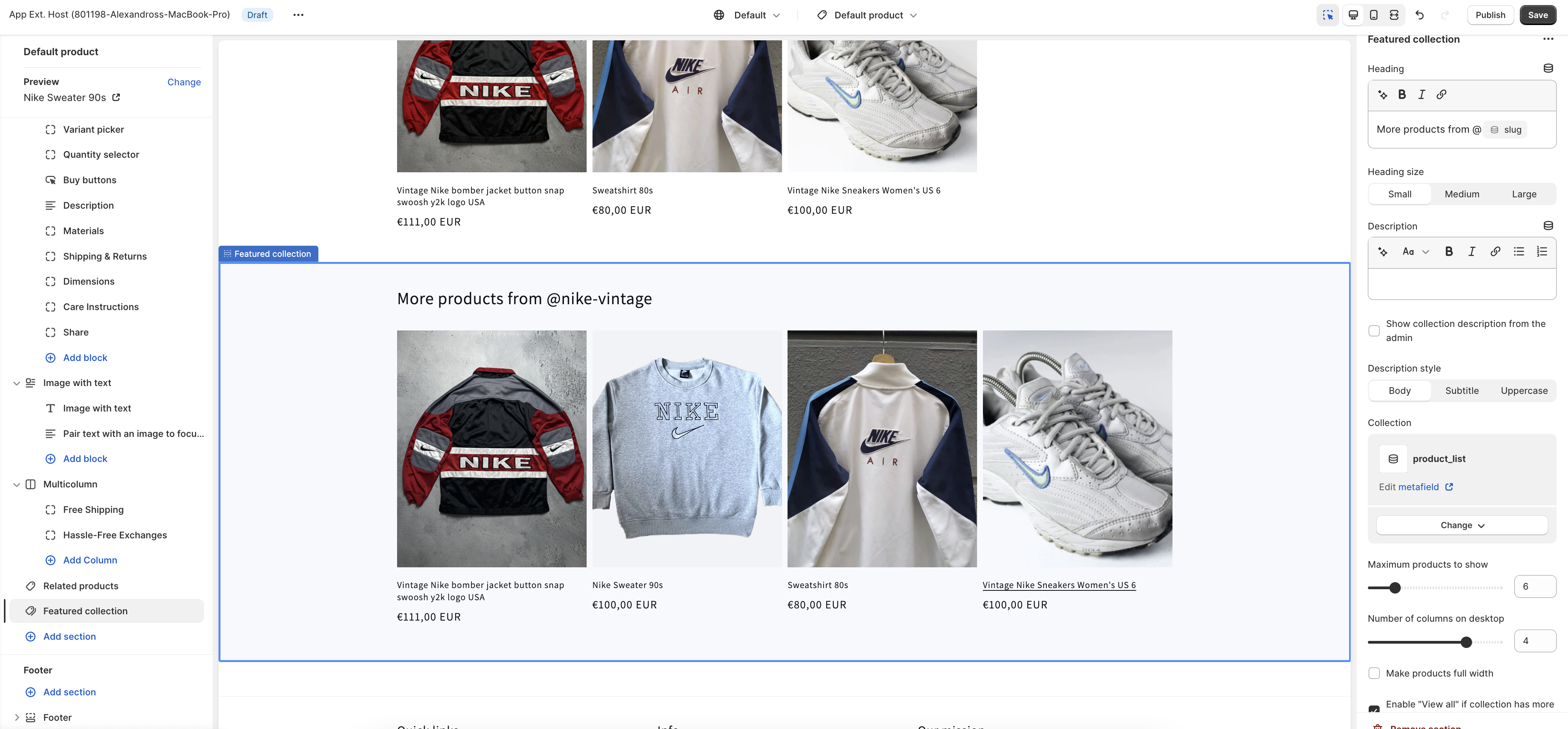 Related Product Theme App